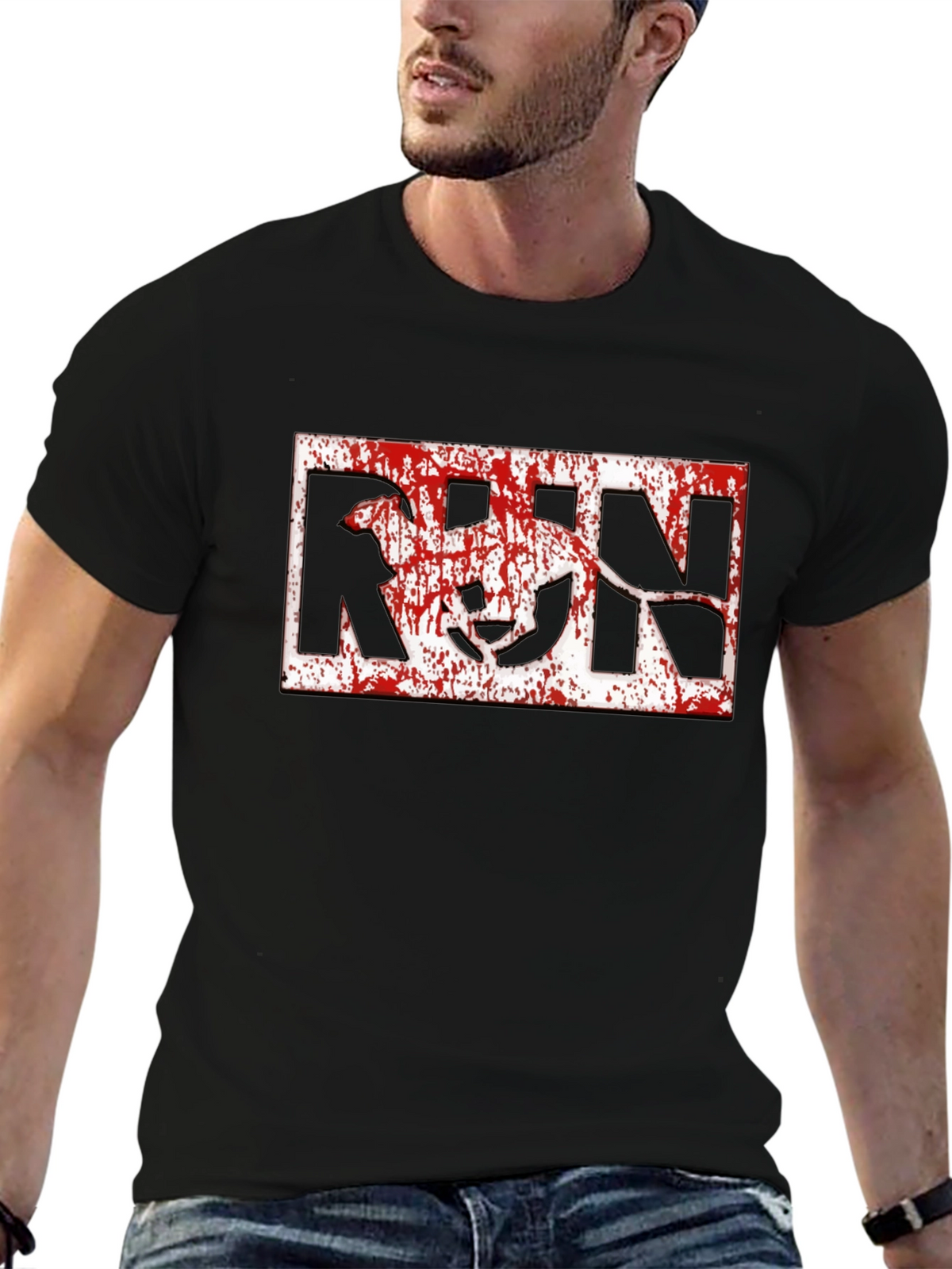 Run Dog Graphic T-Shirt - Black Cotton Tee