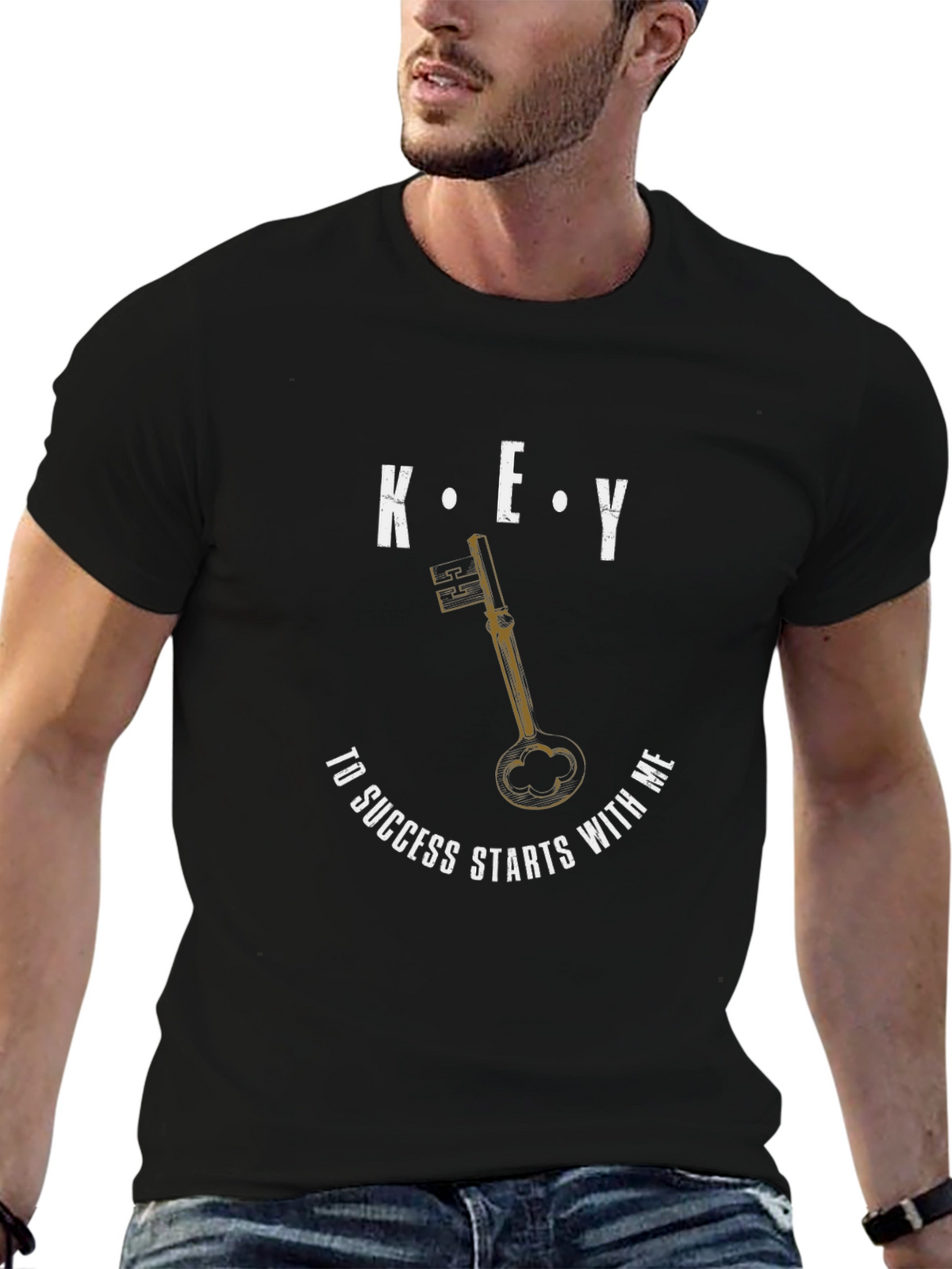 Key To Success Graphic Print Tee