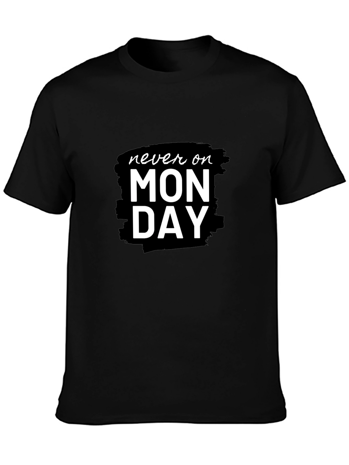 Never On Monday Black Graphic Tee