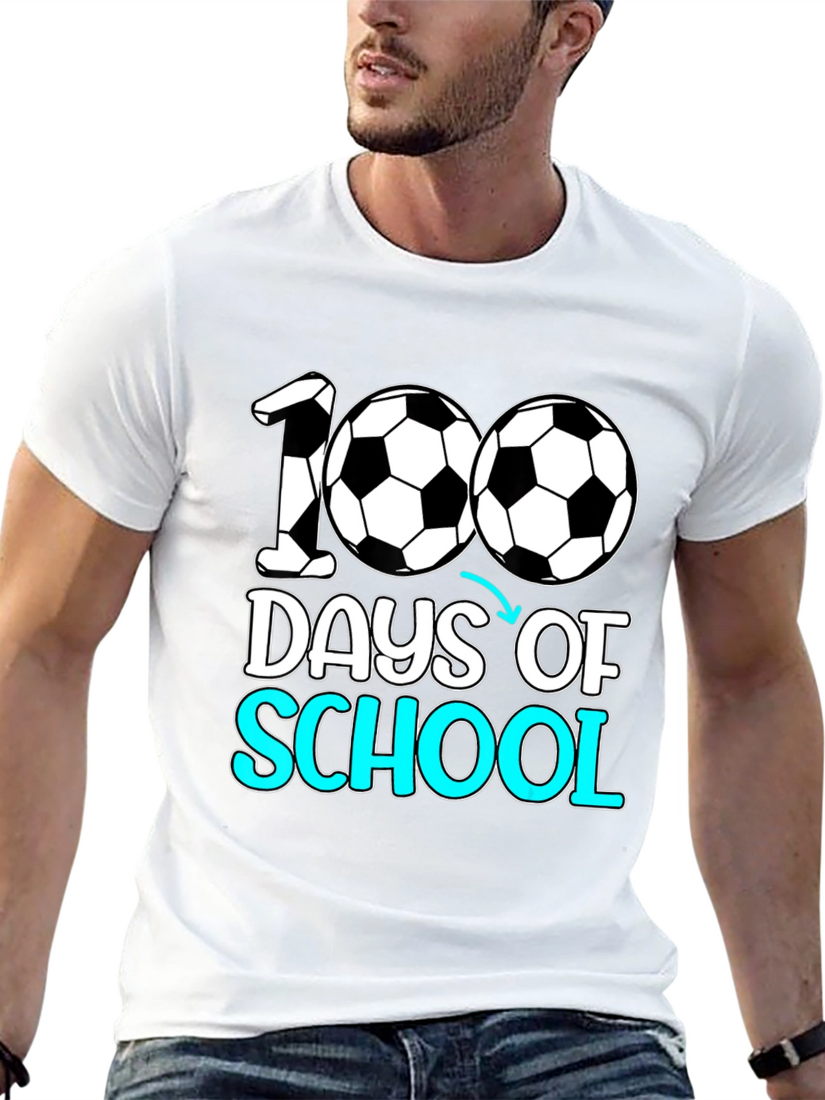 100 Days of School Soccer T-Shirt