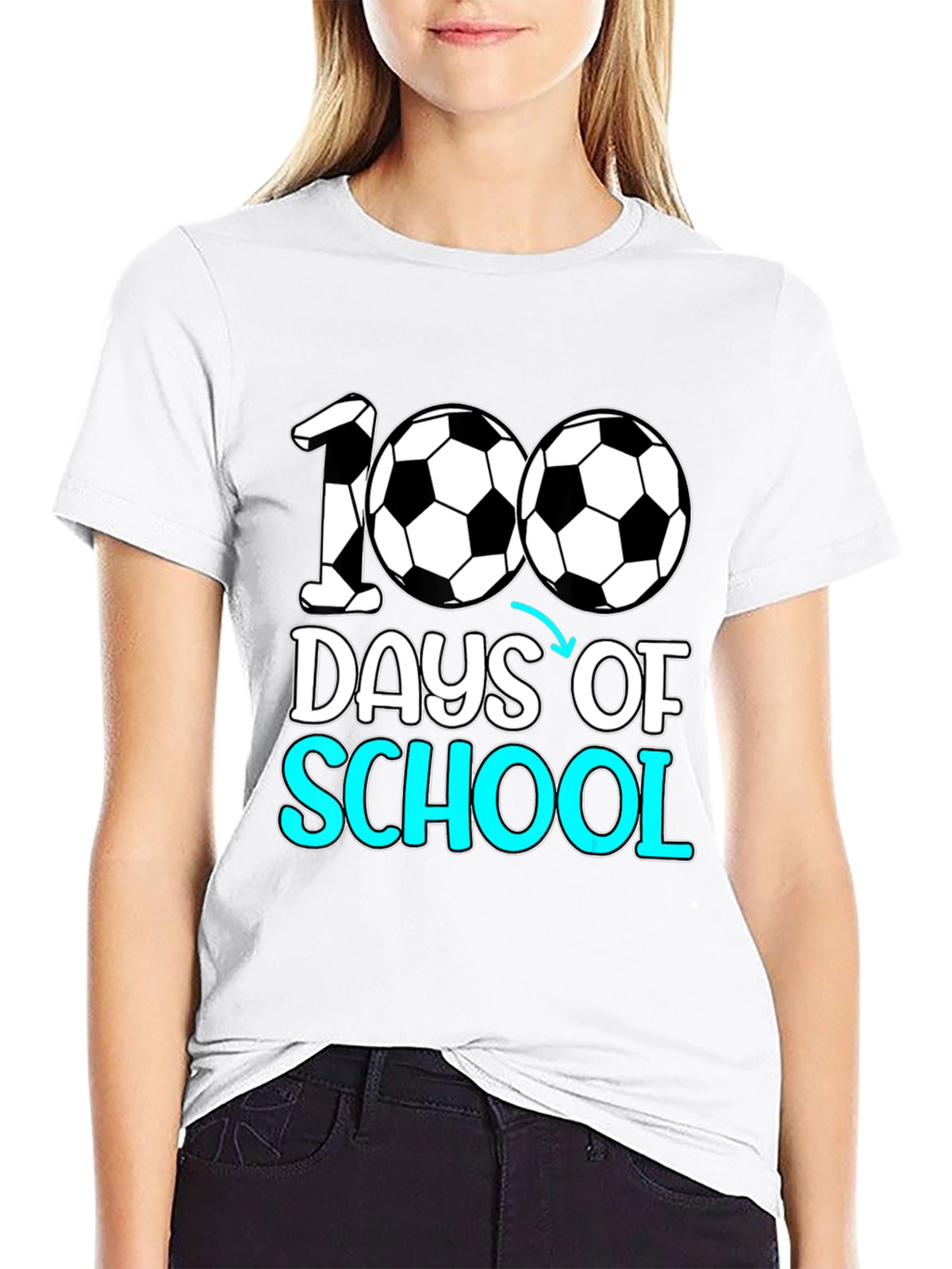 100 Days of School Soccer T-Shirt