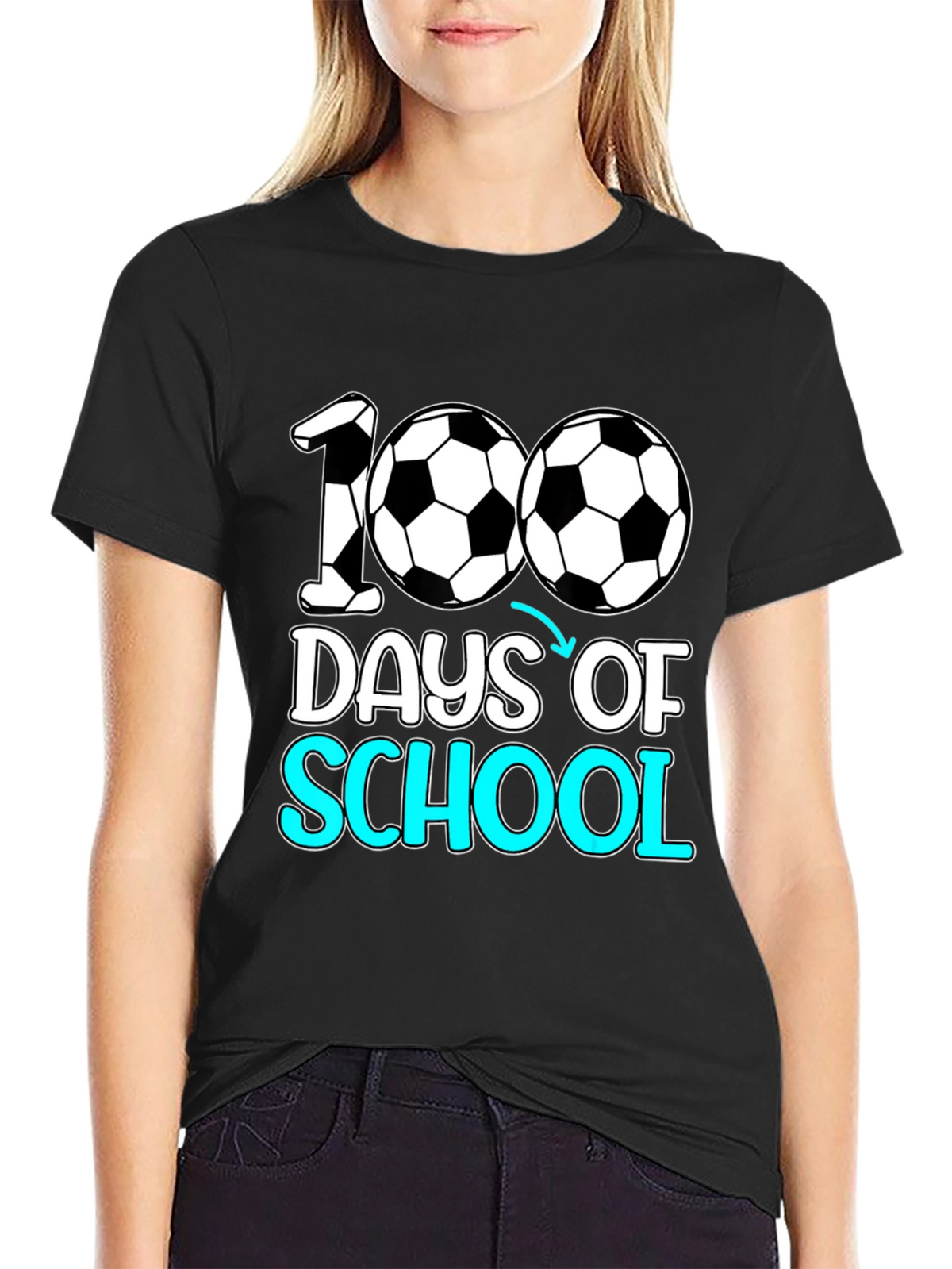 100 Days of School Soccer T-Shirt