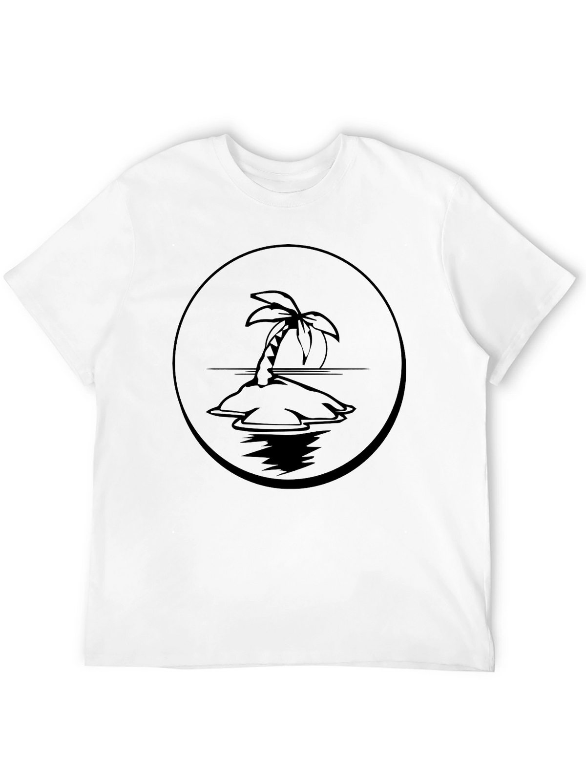 Island Palm Tree Graphic Tee - Black