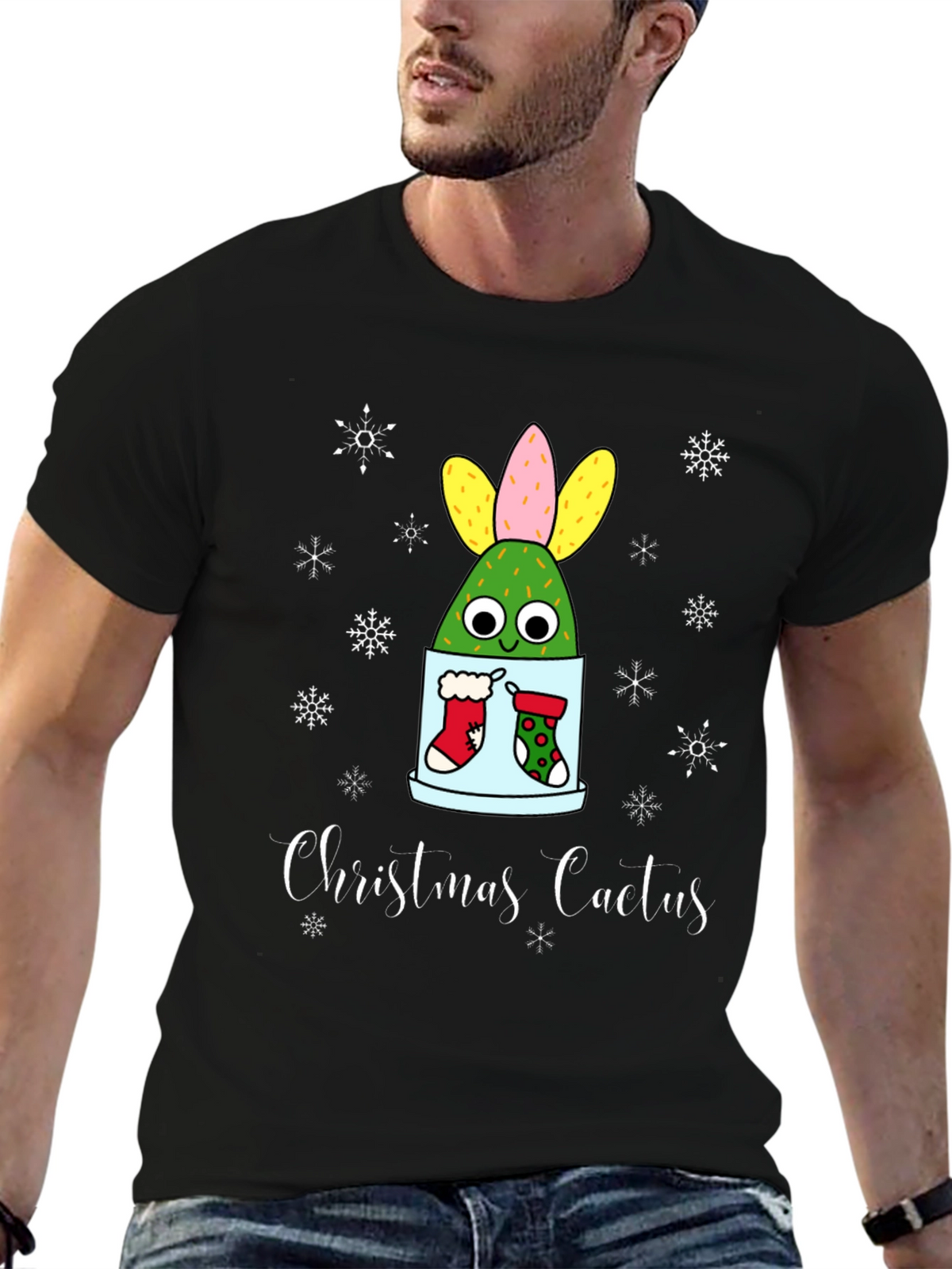 Christmas Cactus T-Shirt - Holiday Festive Tee