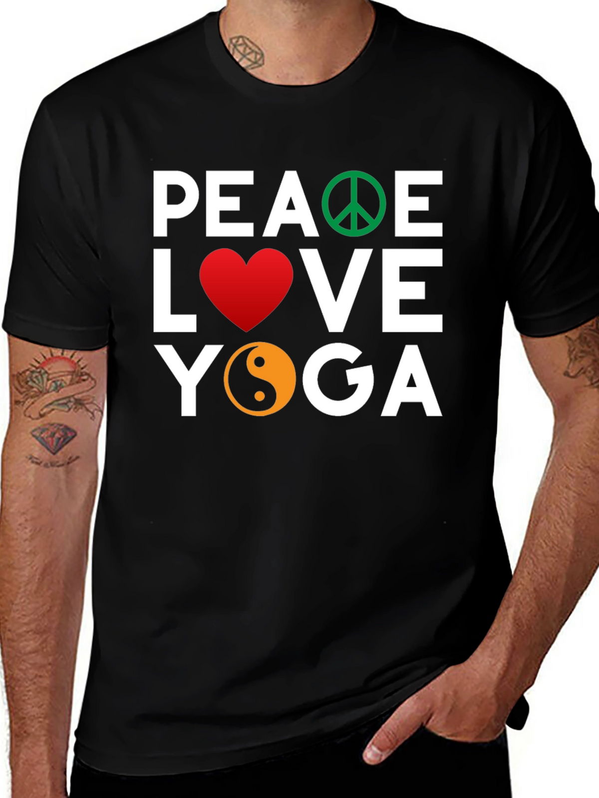 Peace Love Yoga Graphic T-Shirt