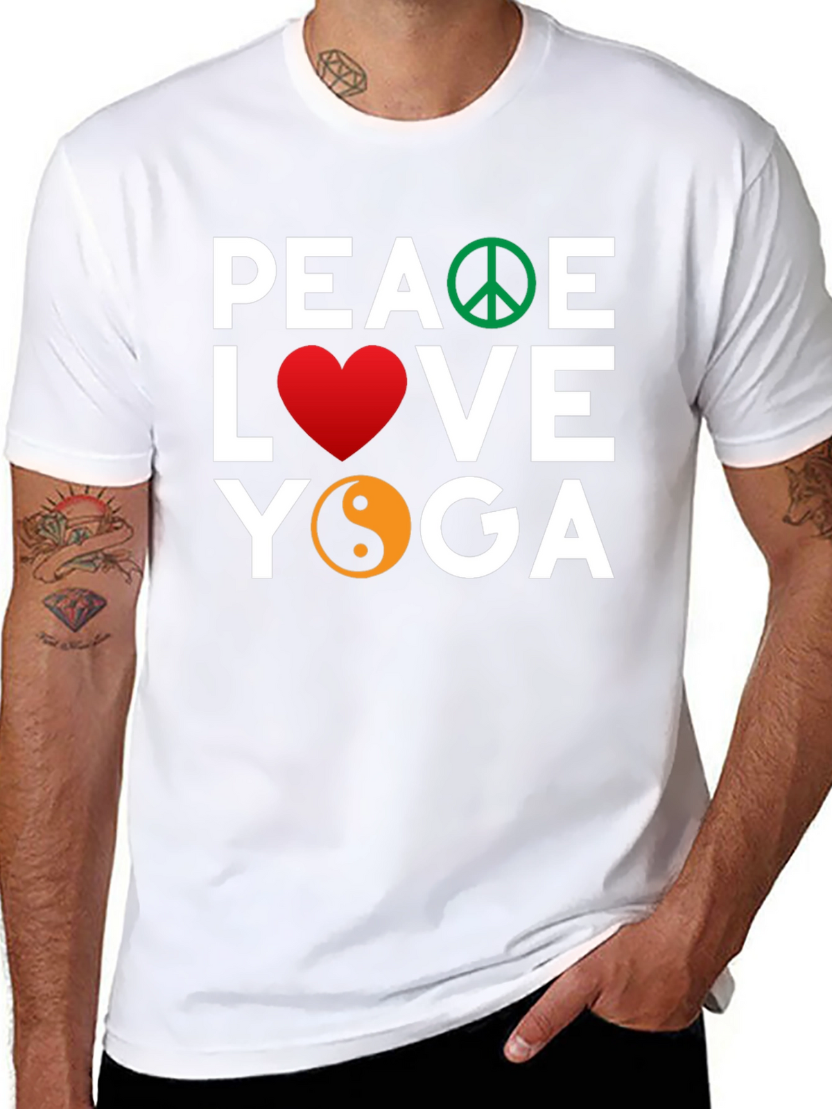 Peace Love Yoga Graphic T-Shirt