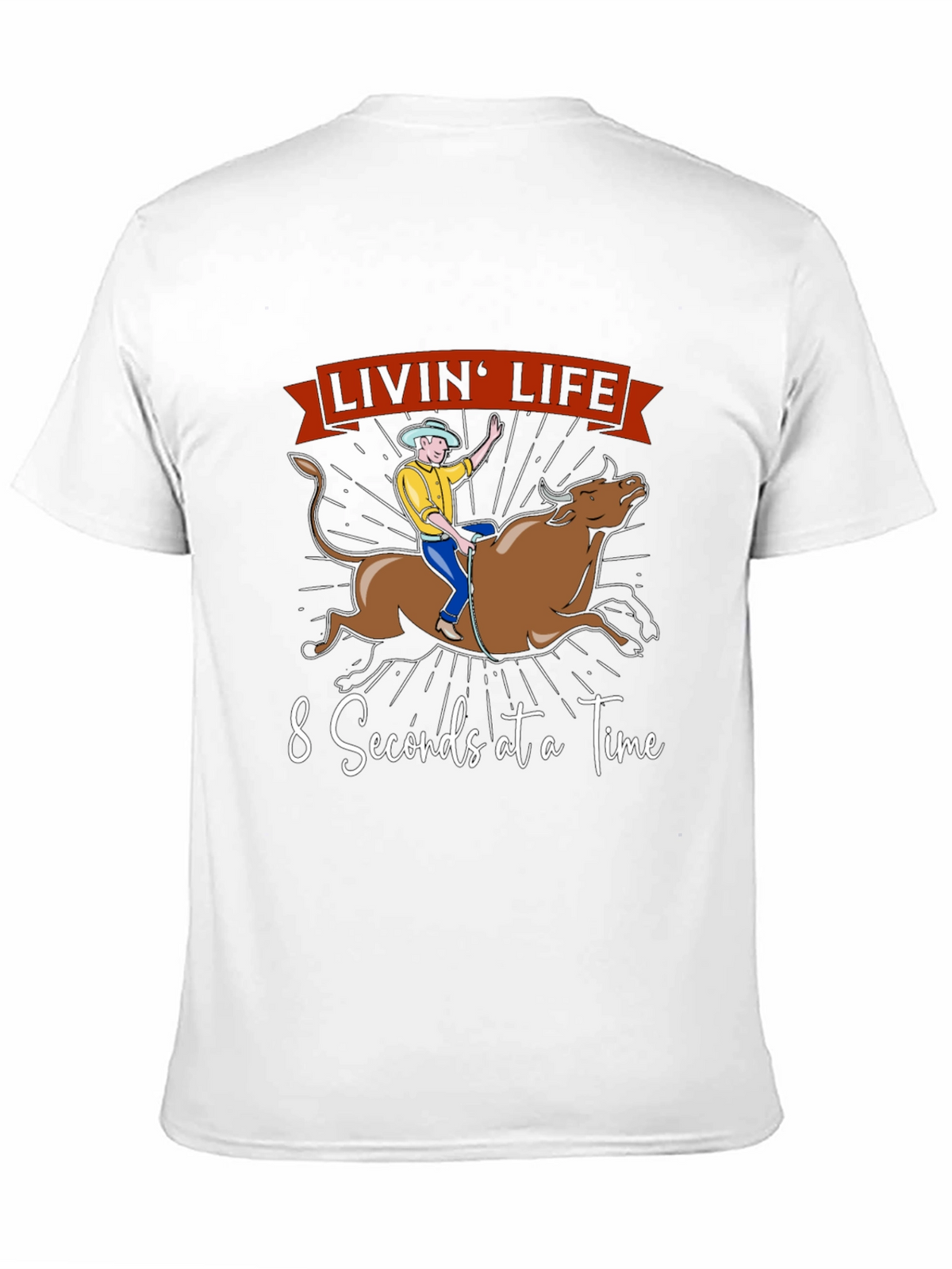 Livin Life Bull Riding Graphic T-Shirt
