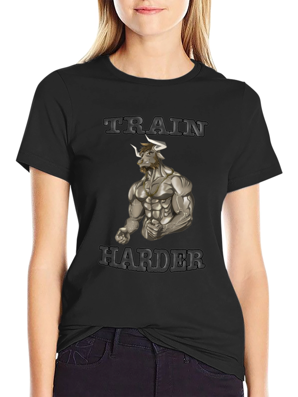 Train Harder Graphic Tee - Gym Motivation