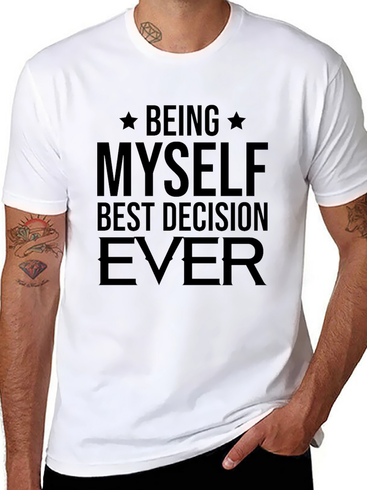Being Myself Best Decision Ever Black Tee