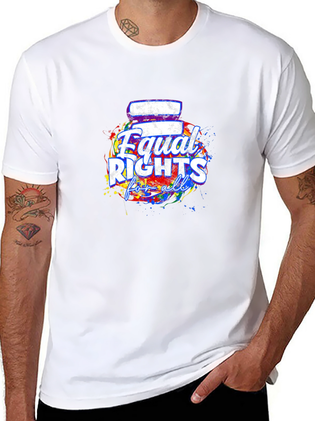 Equal Rights For All T-Shirt Black Crew Neck