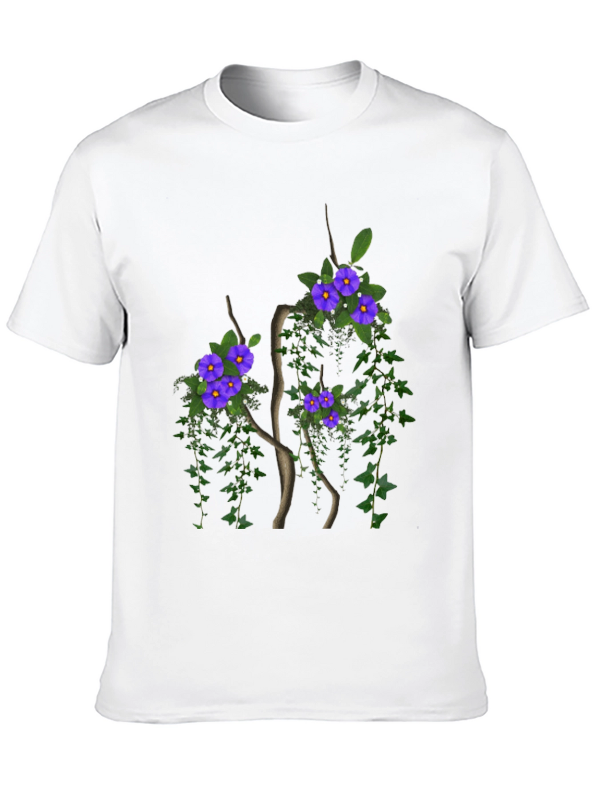 Floral Tree Graphic Black T-Shirt