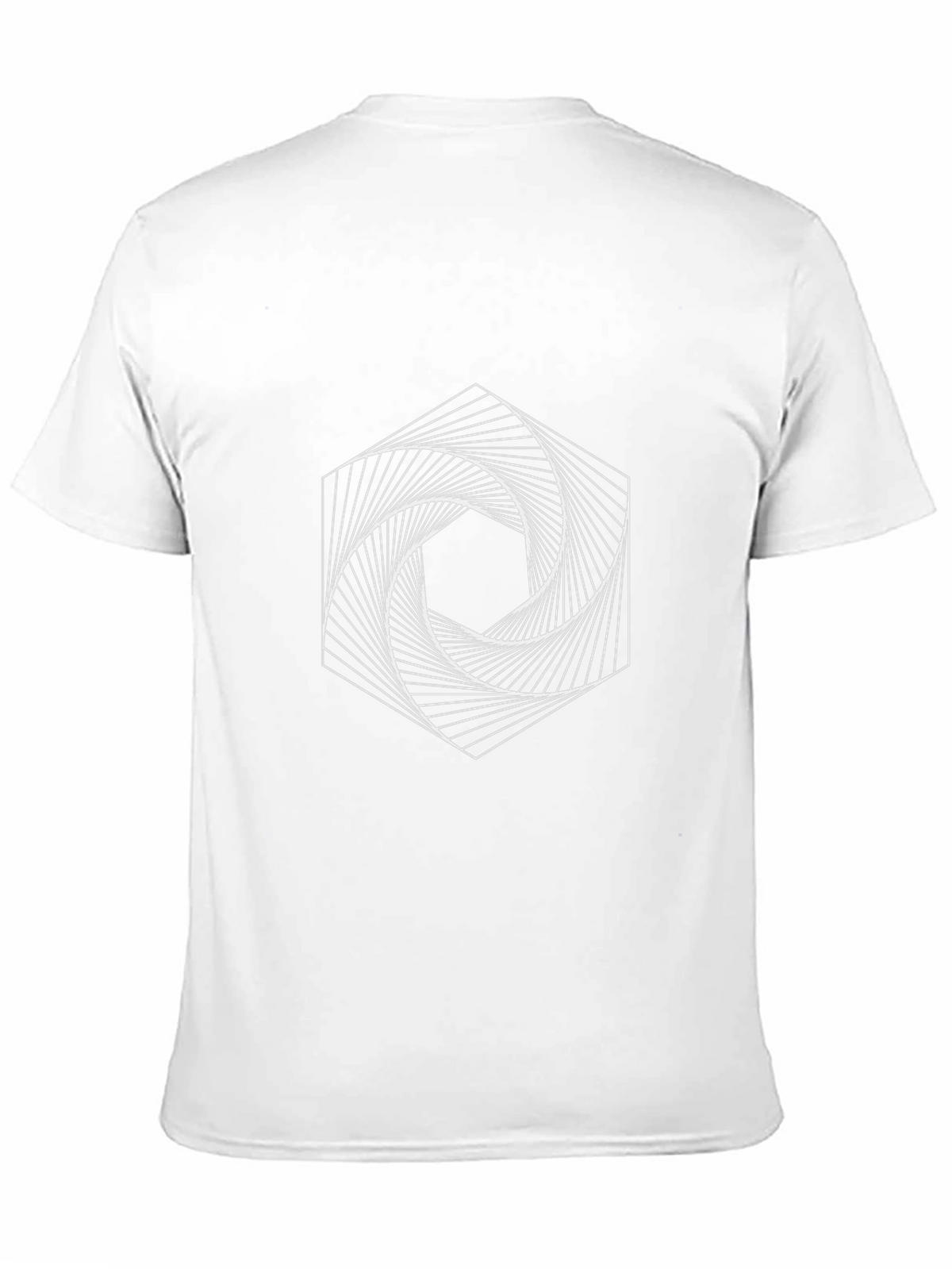 Geometric Spiral Graphic Tee - Modern Black T-Shirt