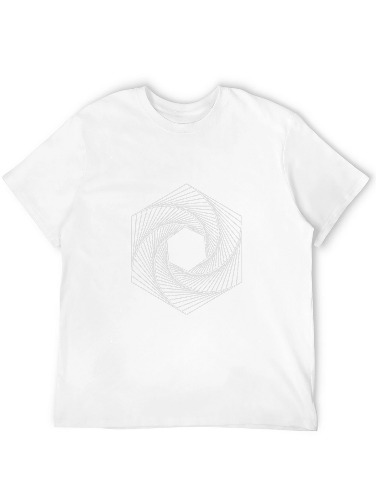 Geometric Spiral Graphic Tee - Modern Black T-Shirt