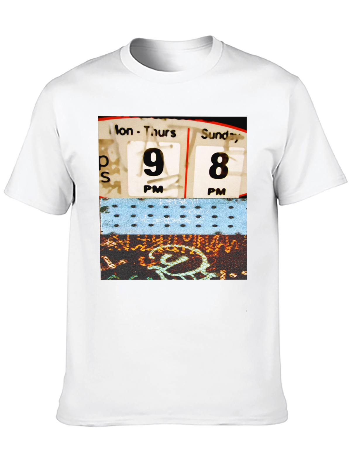 Retro Schedule Graphic Print Black T-Shirt