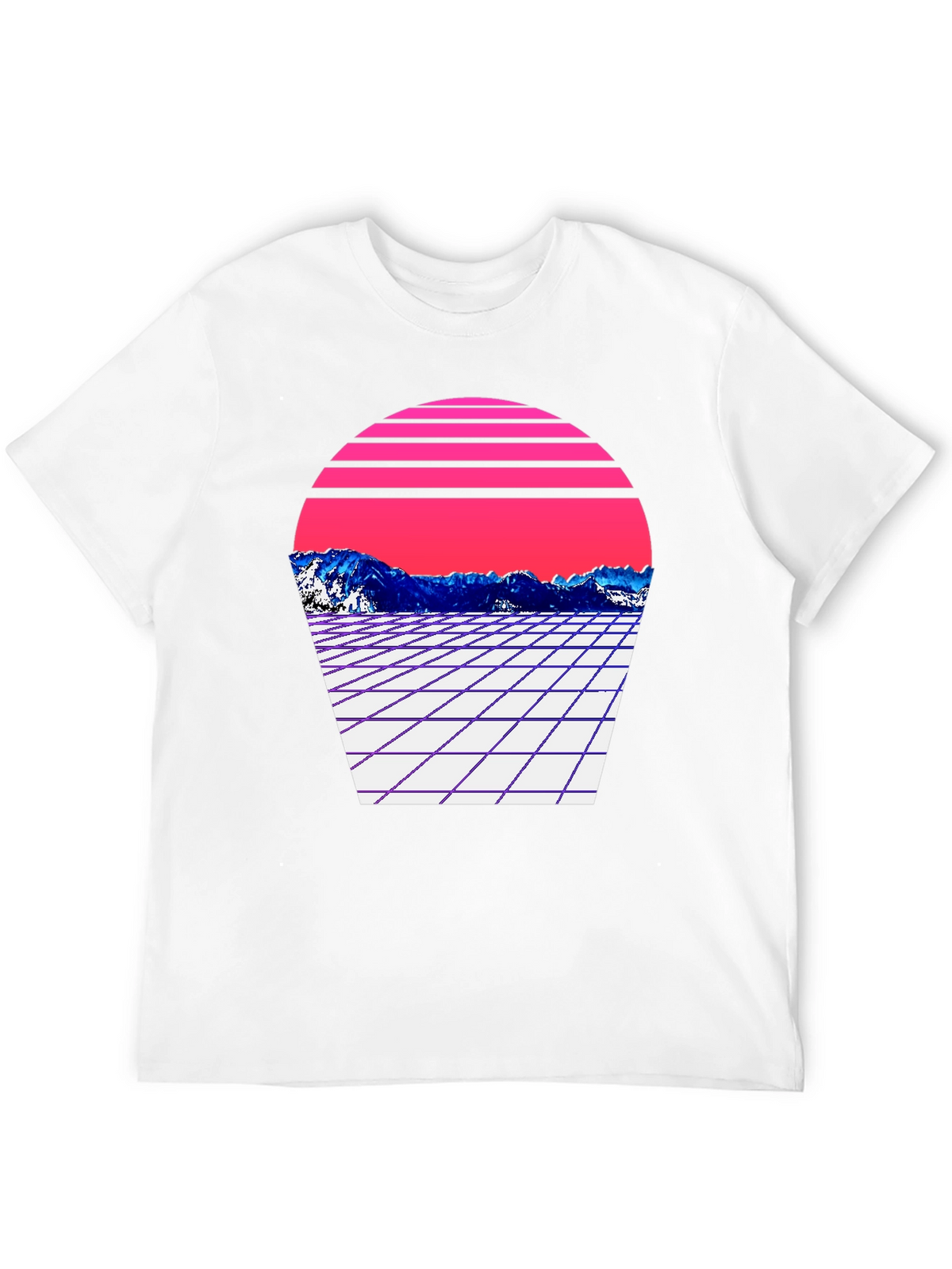 Retro Wave Mountain T-Shirt - Black