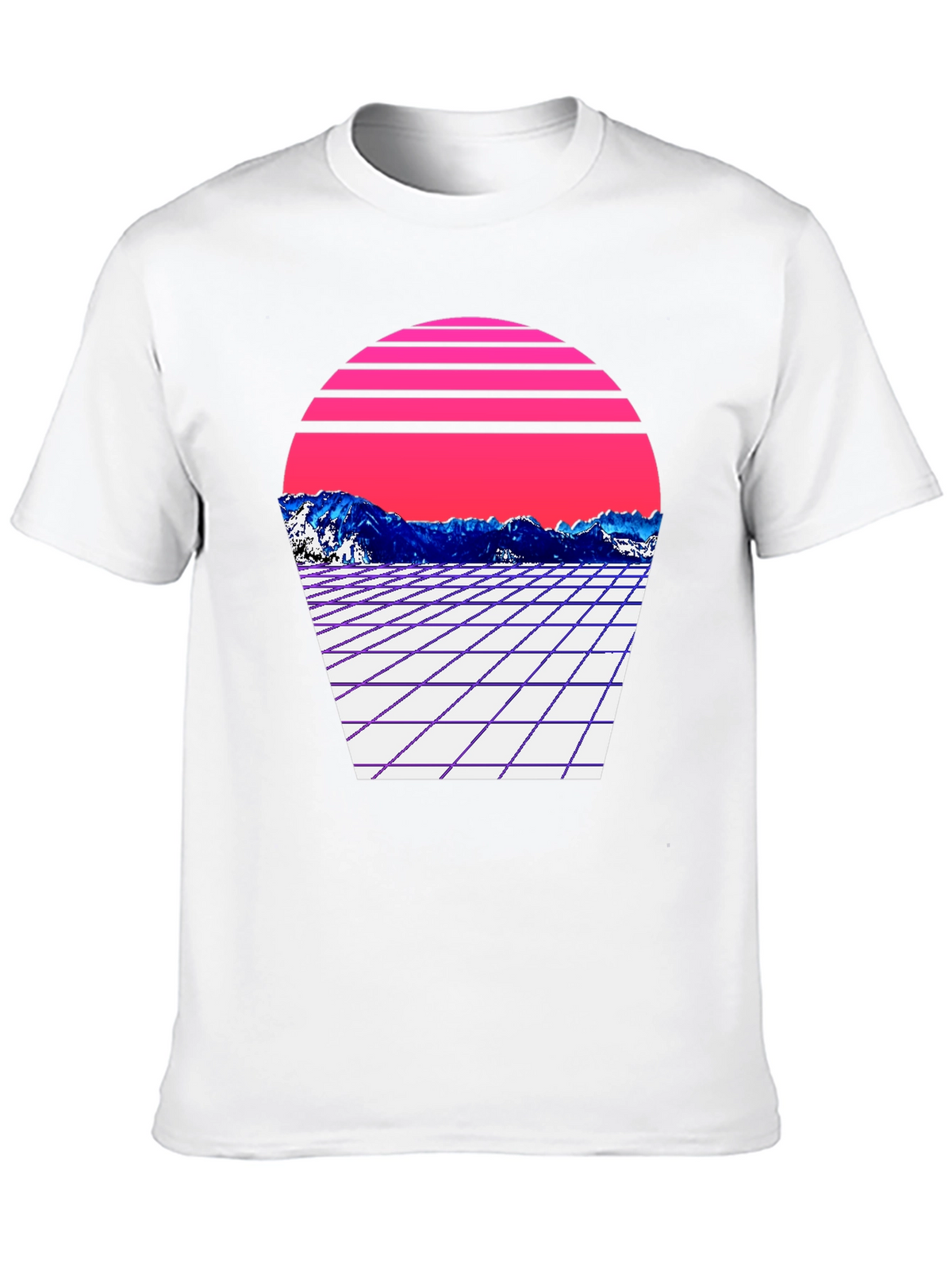 Retro Wave Mountain T-Shirt - Black