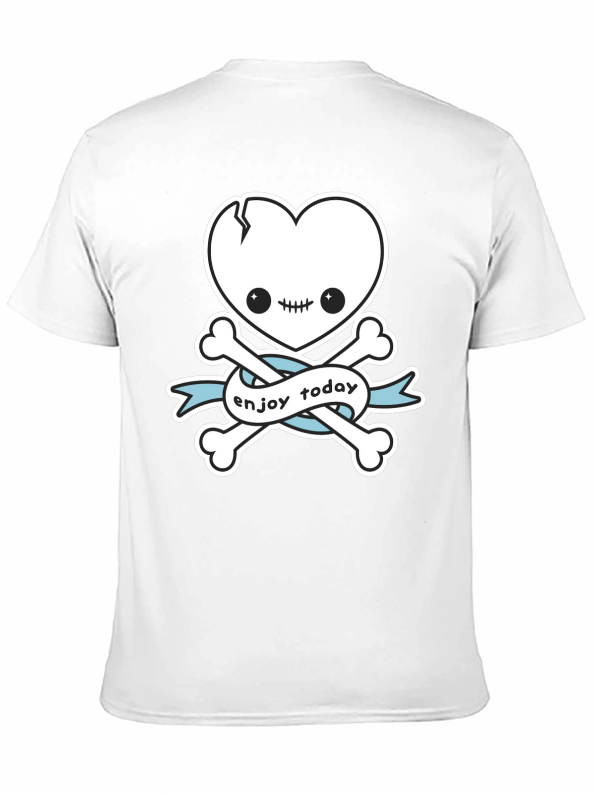 Enjoy Today Heart Skull & Crossbones Graphic T-Shirt