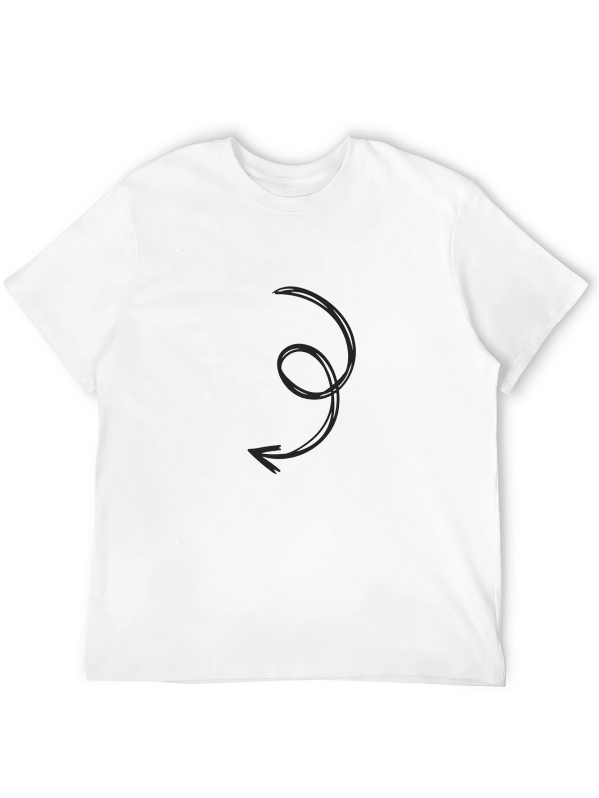Mens Black Graphic Tee - Swirl Arrow Design