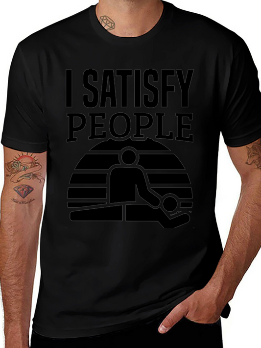 I Satisfy People Massage T-Shirt - Black Graphic Tee