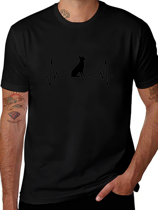 Dog Heartbeat T-Shirt Black Unisex