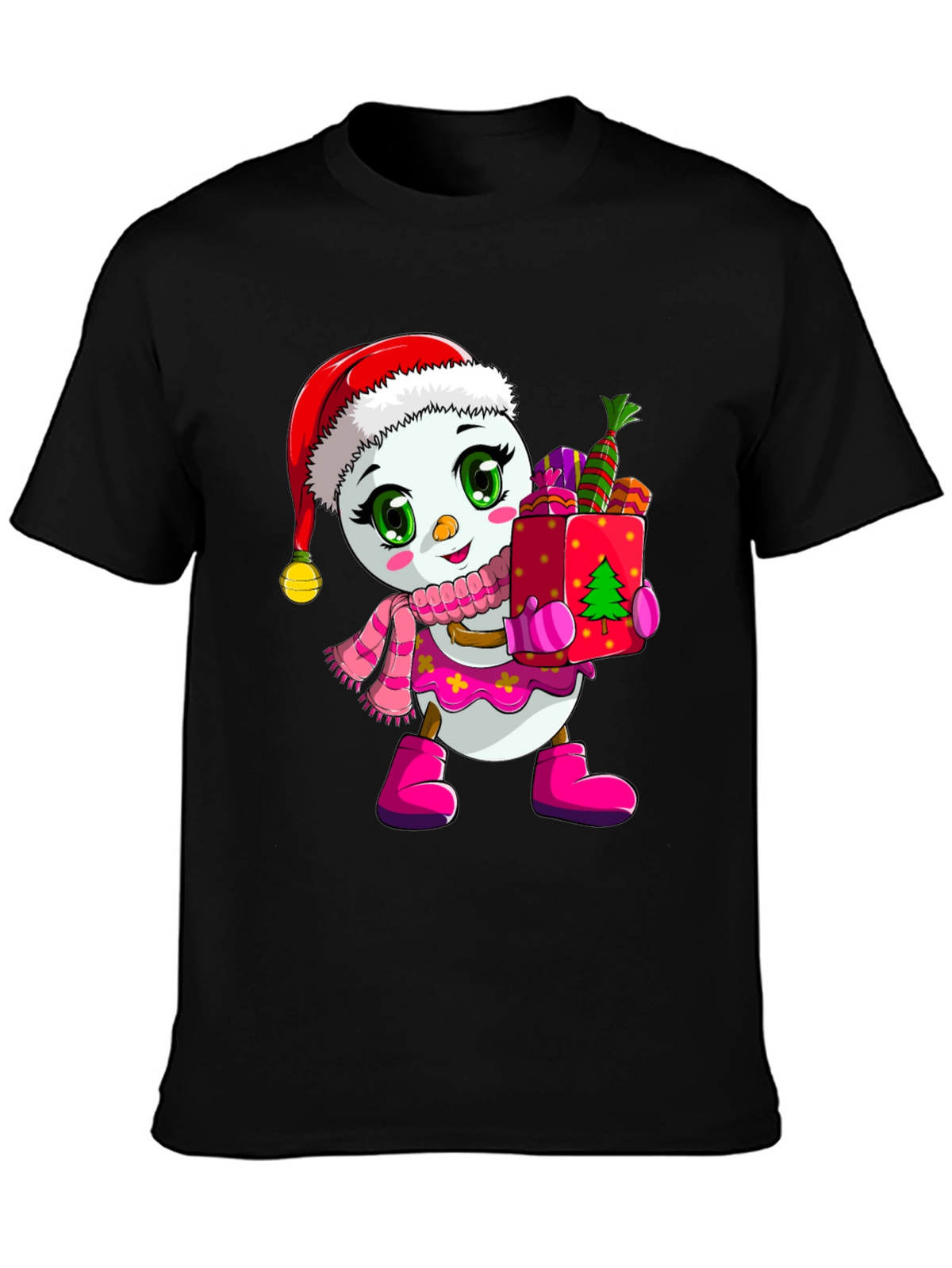 Festive Snowman Graphic Tee - Holiday Cheer