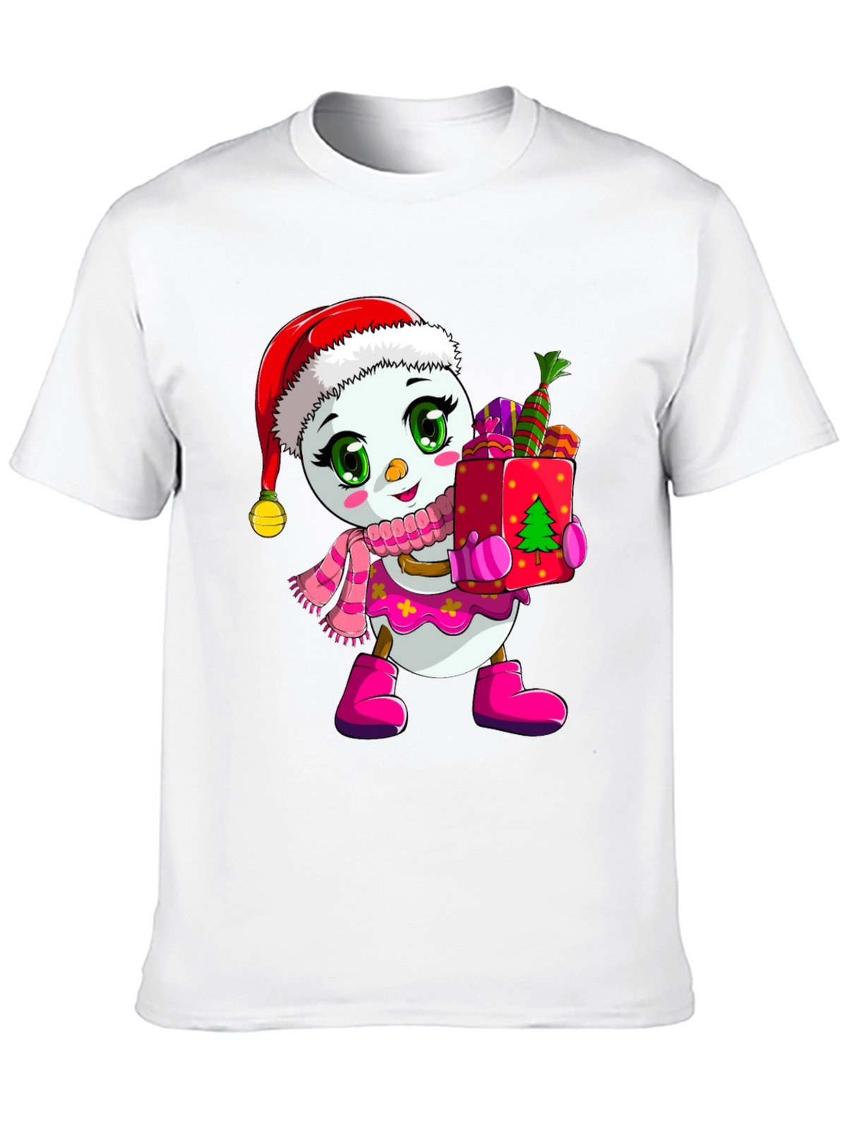 Festive Snowman Graphic Tee - Holiday Cheer