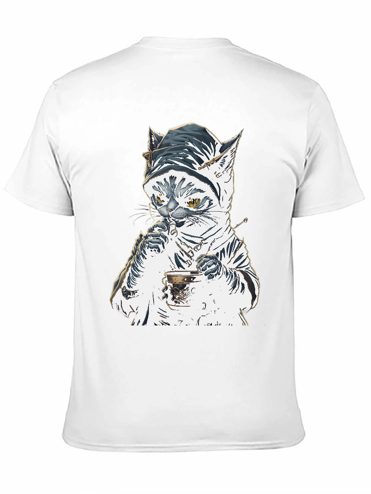 Cat T-Shirt: Sophisticated Feline Tea Time