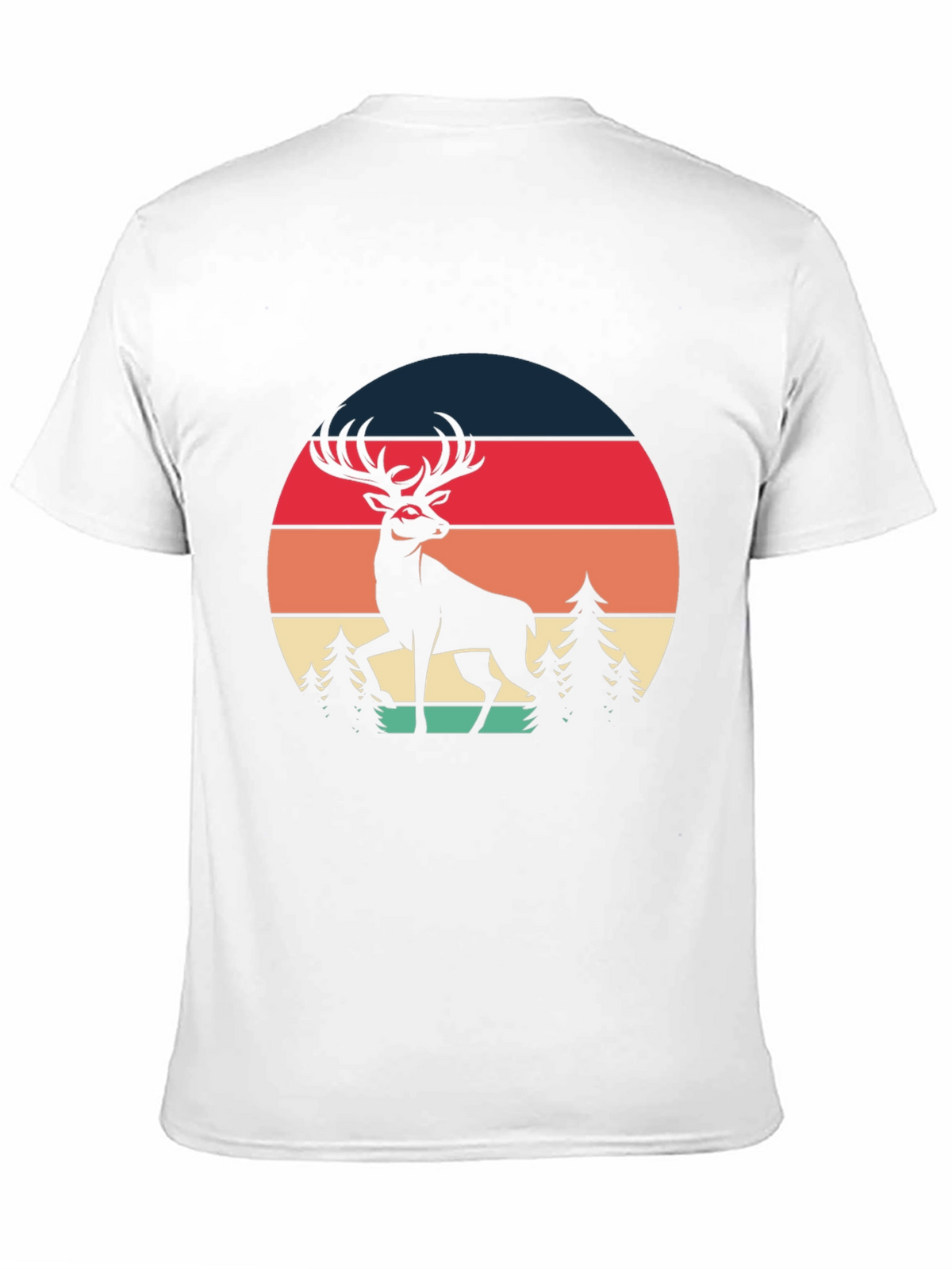 Retro Deer Graphic Tee - Black