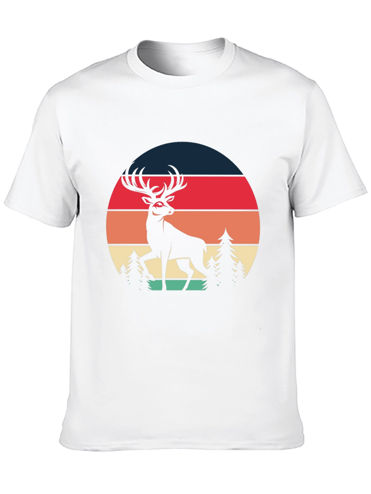 Retro Deer Graphic Tee - Black