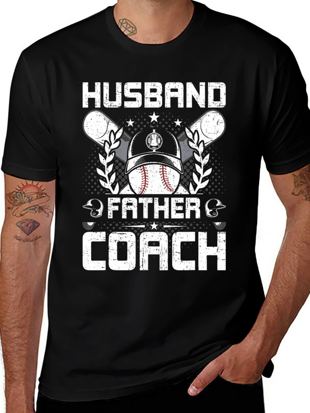 Husband Father Coach Baseball T-Shirt