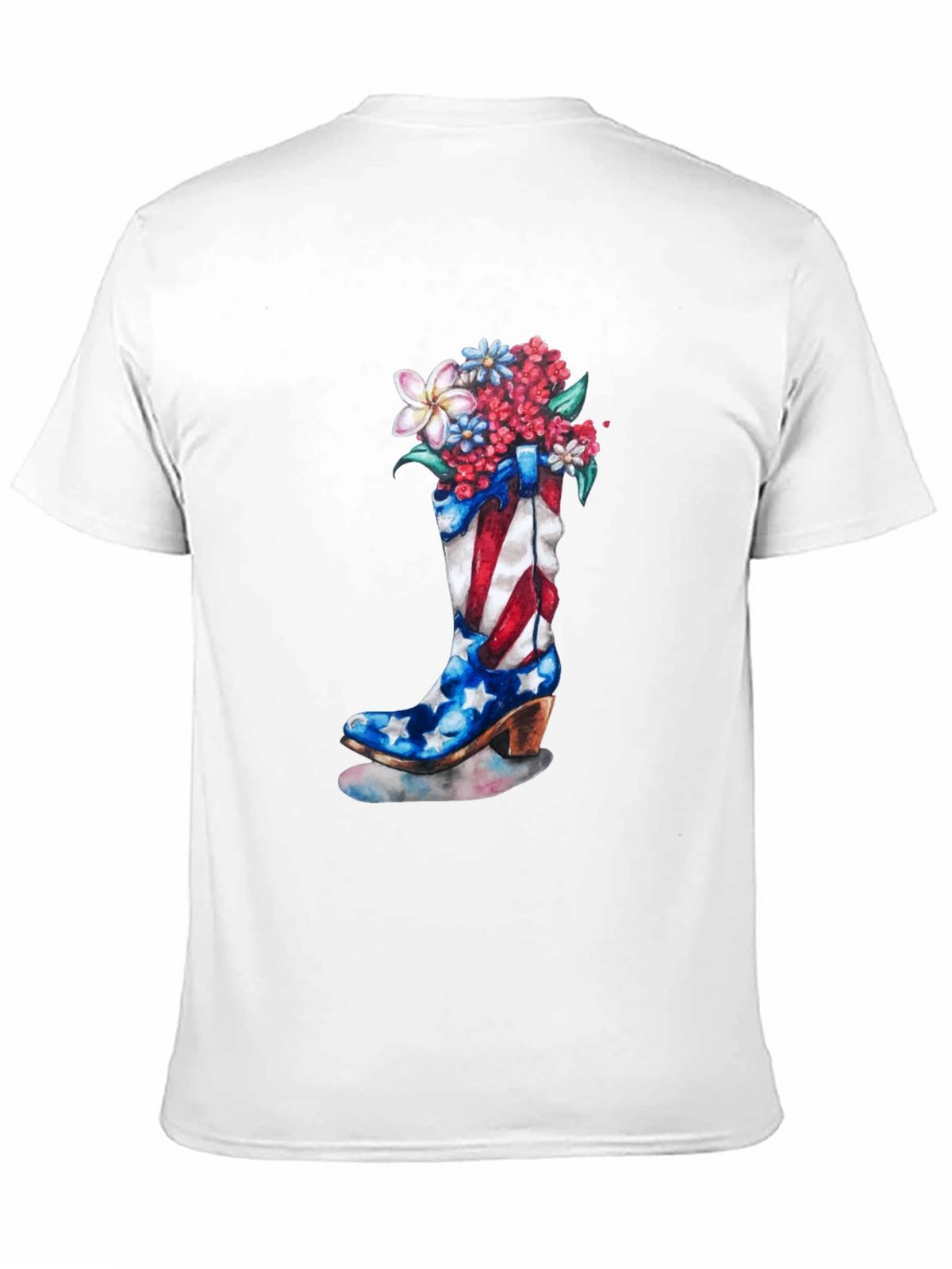 Patriotic Cowboy Boot Floral T-Shirt