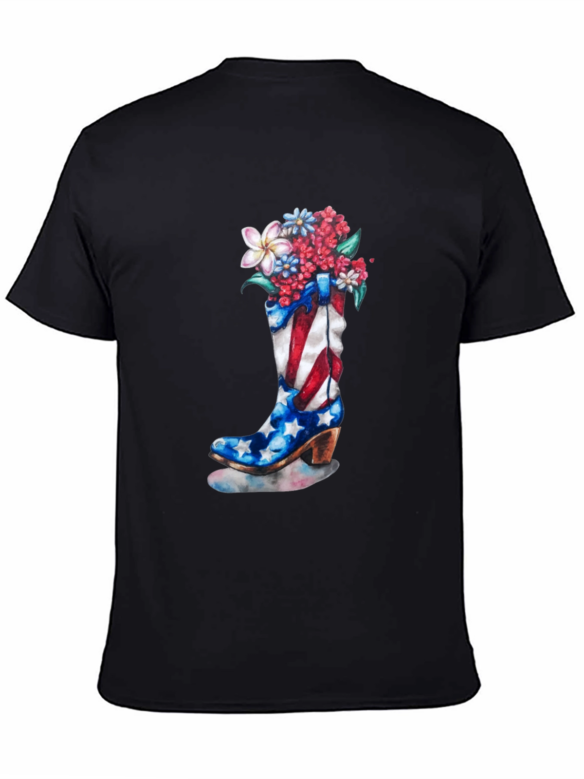 Patriotic Cowboy Boot Floral T-Shirt