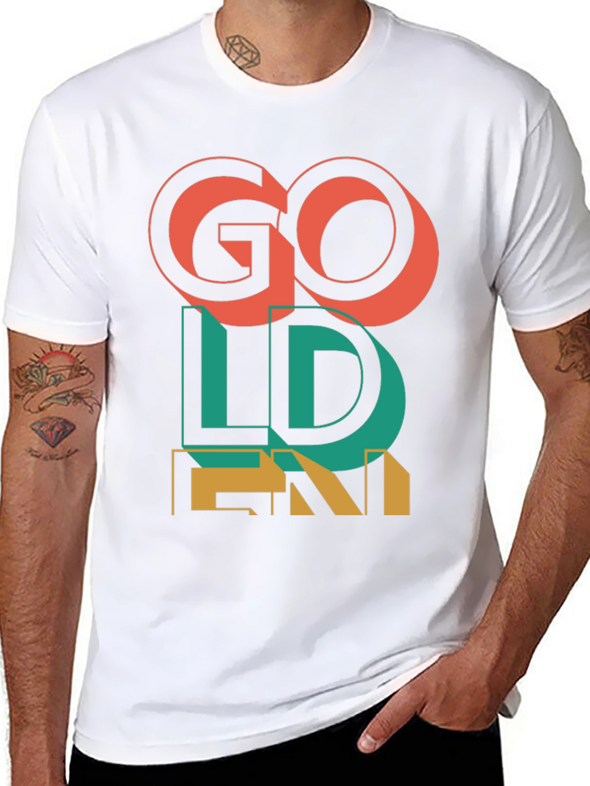 Go Golden Graphic T-Shirt - Mens Fashion Tee