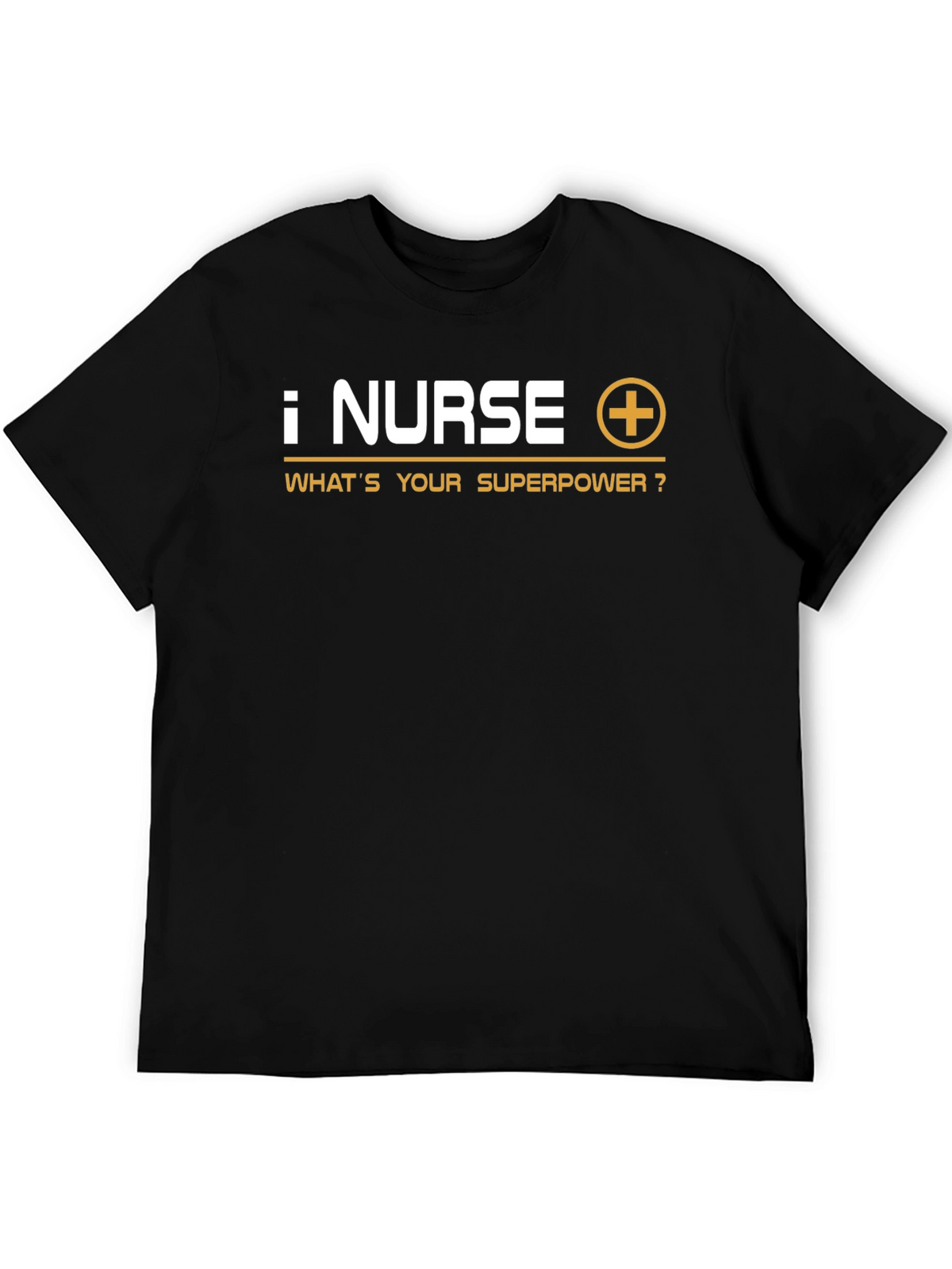Nurse Superpower T-Shirt - Black Crew Neck Tee