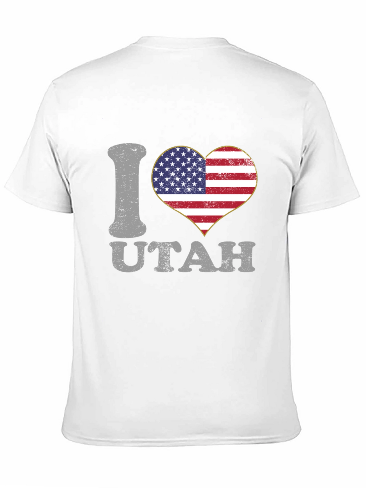 I Love Utah American Flag Heart T-Shirt