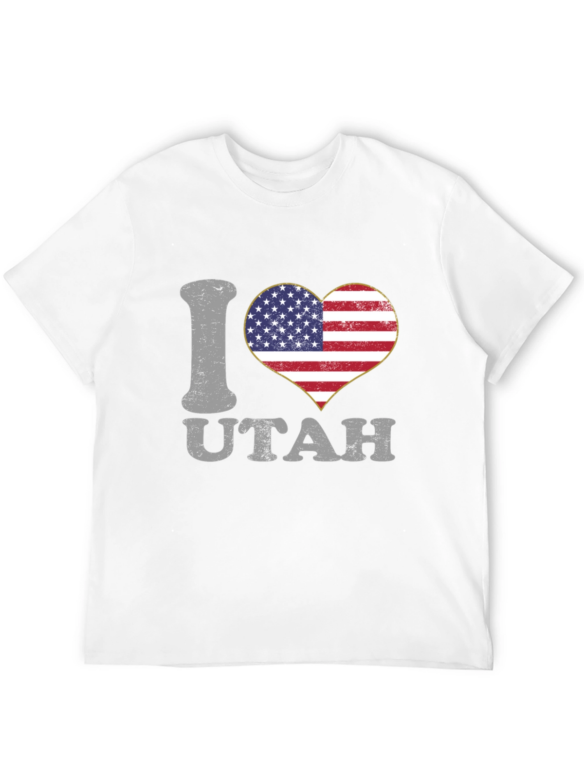 I Love Utah American Flag Heart T-Shirt