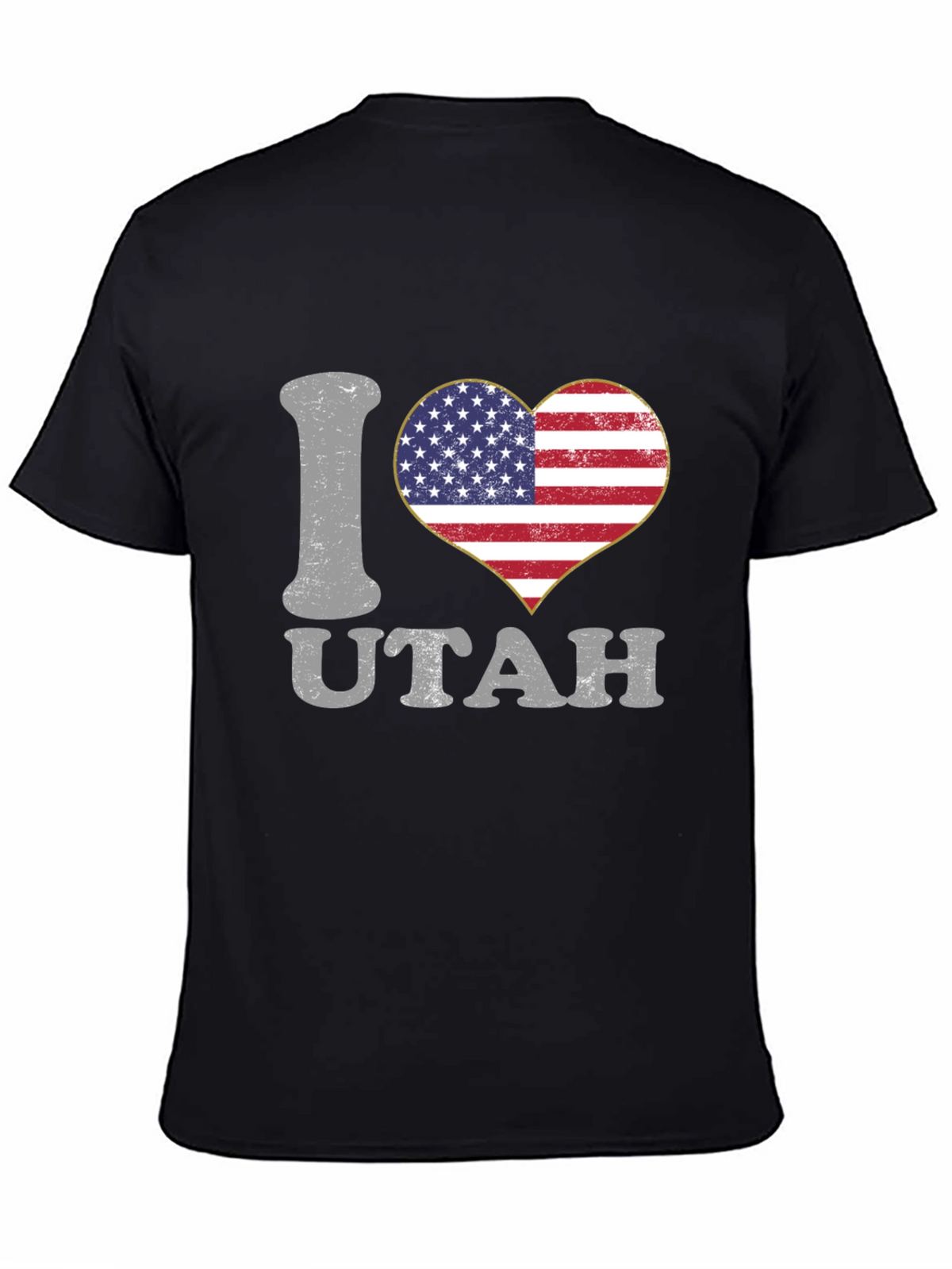 I Love Utah American Flag Heart T-Shirt