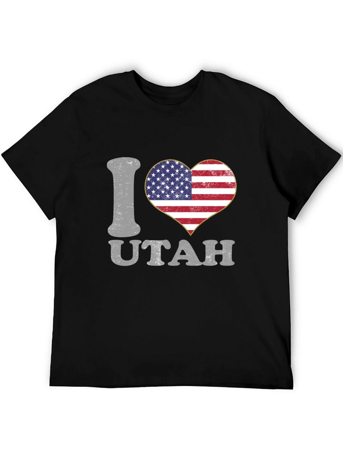 I Love Utah American Flag Heart T-Shirt