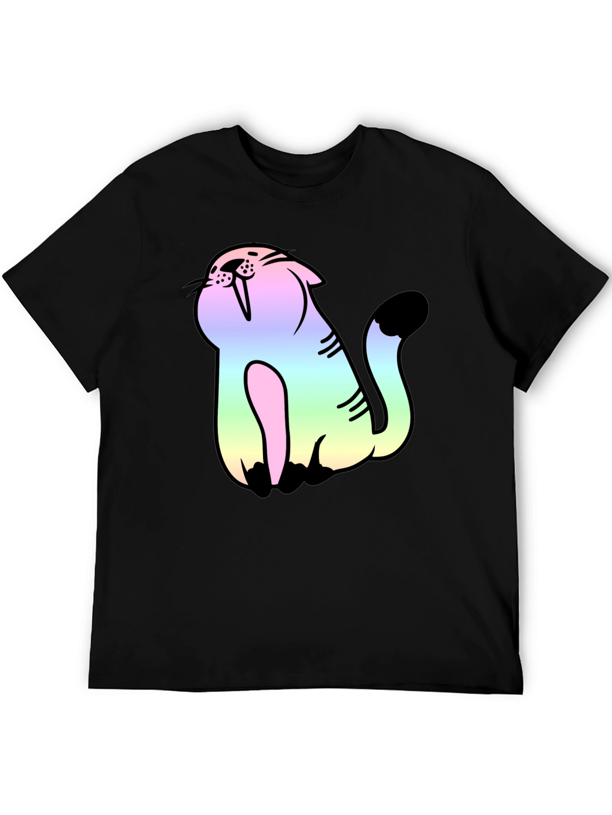 Rainbow Cat Black Tee