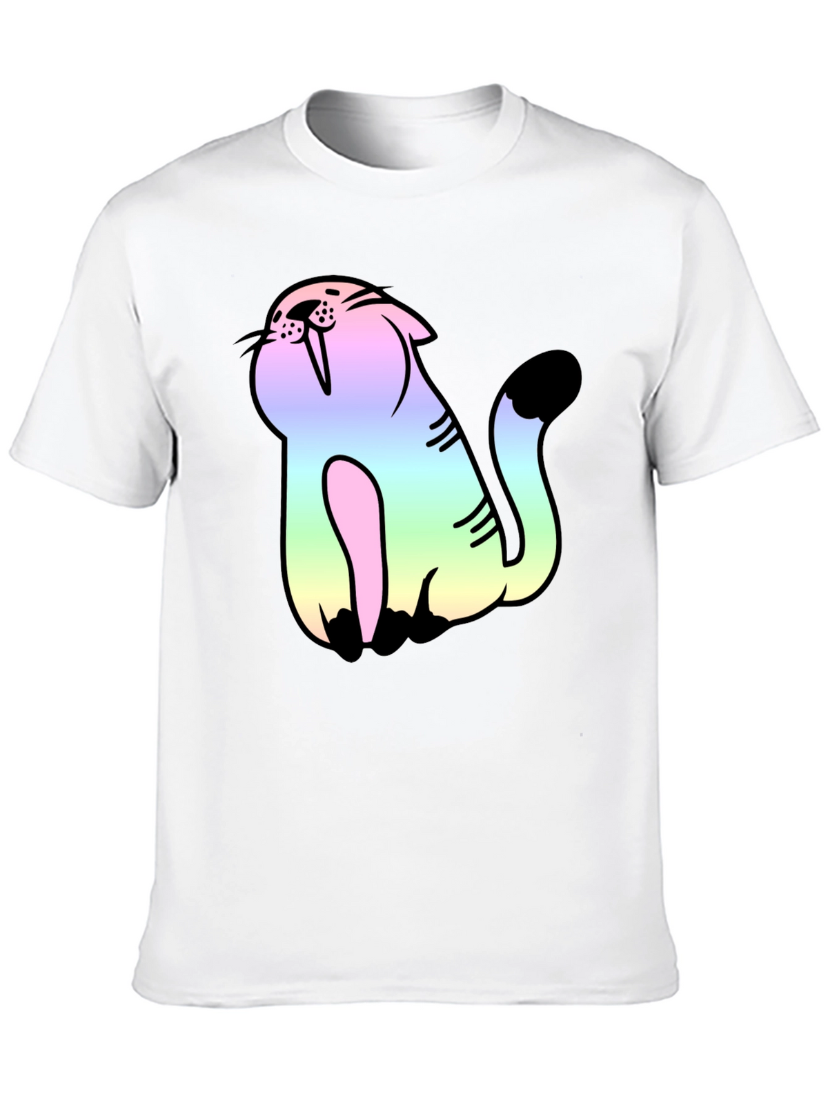 Rainbow Cat Black Tee
