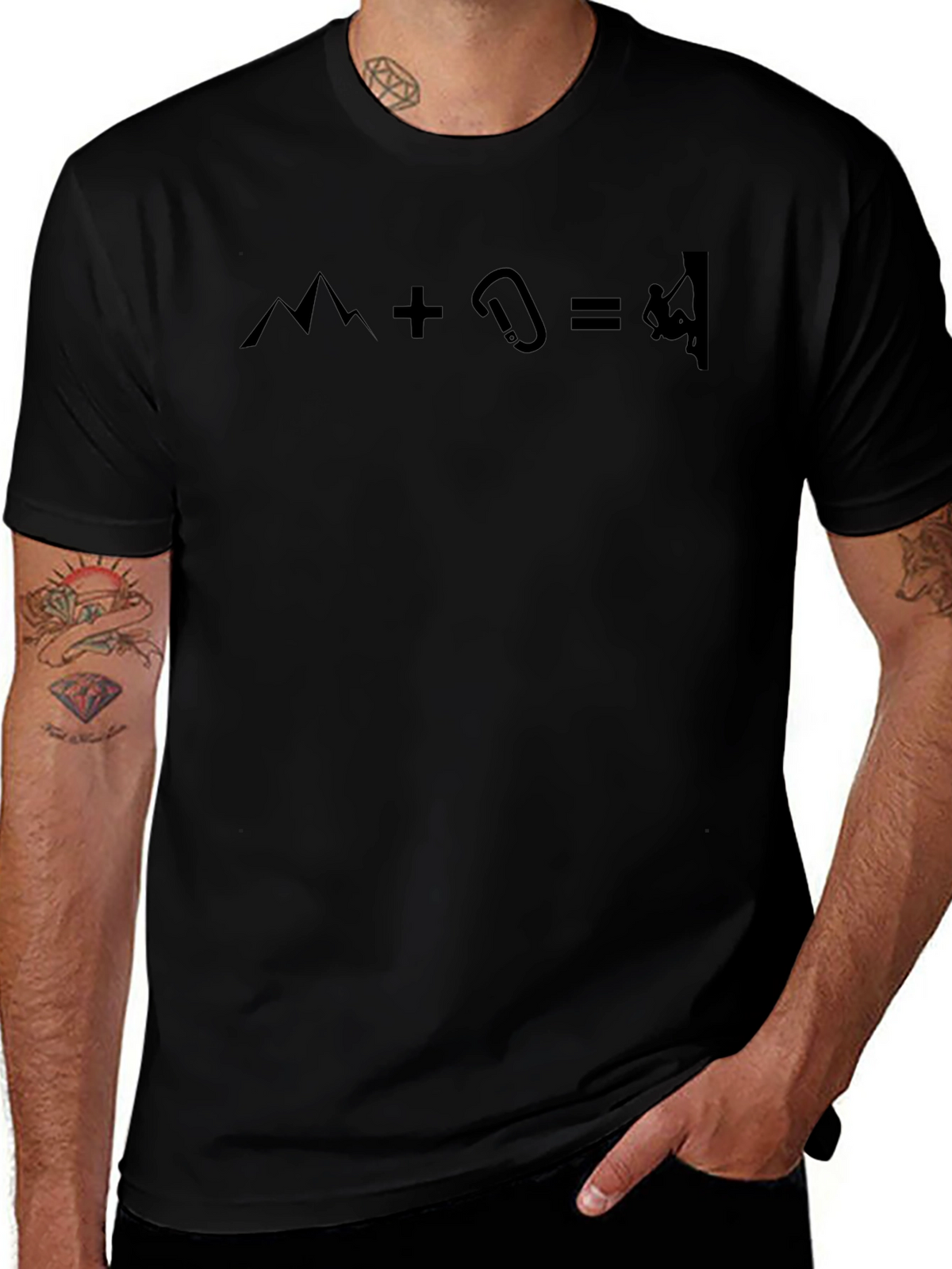 Mountain Climbing Equation Graphic Tee - Black