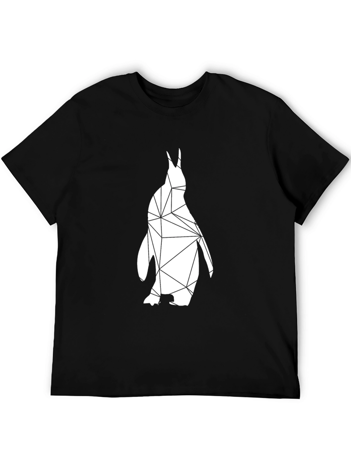 Geometric Penguin Graphic T-Shirt - Modern Black Tee