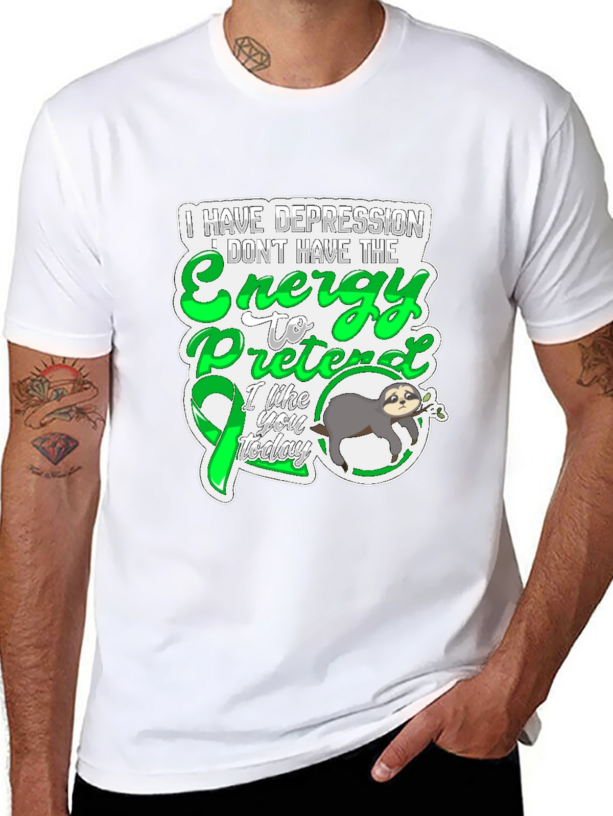 Depression Energy Sloth Graphic Tee