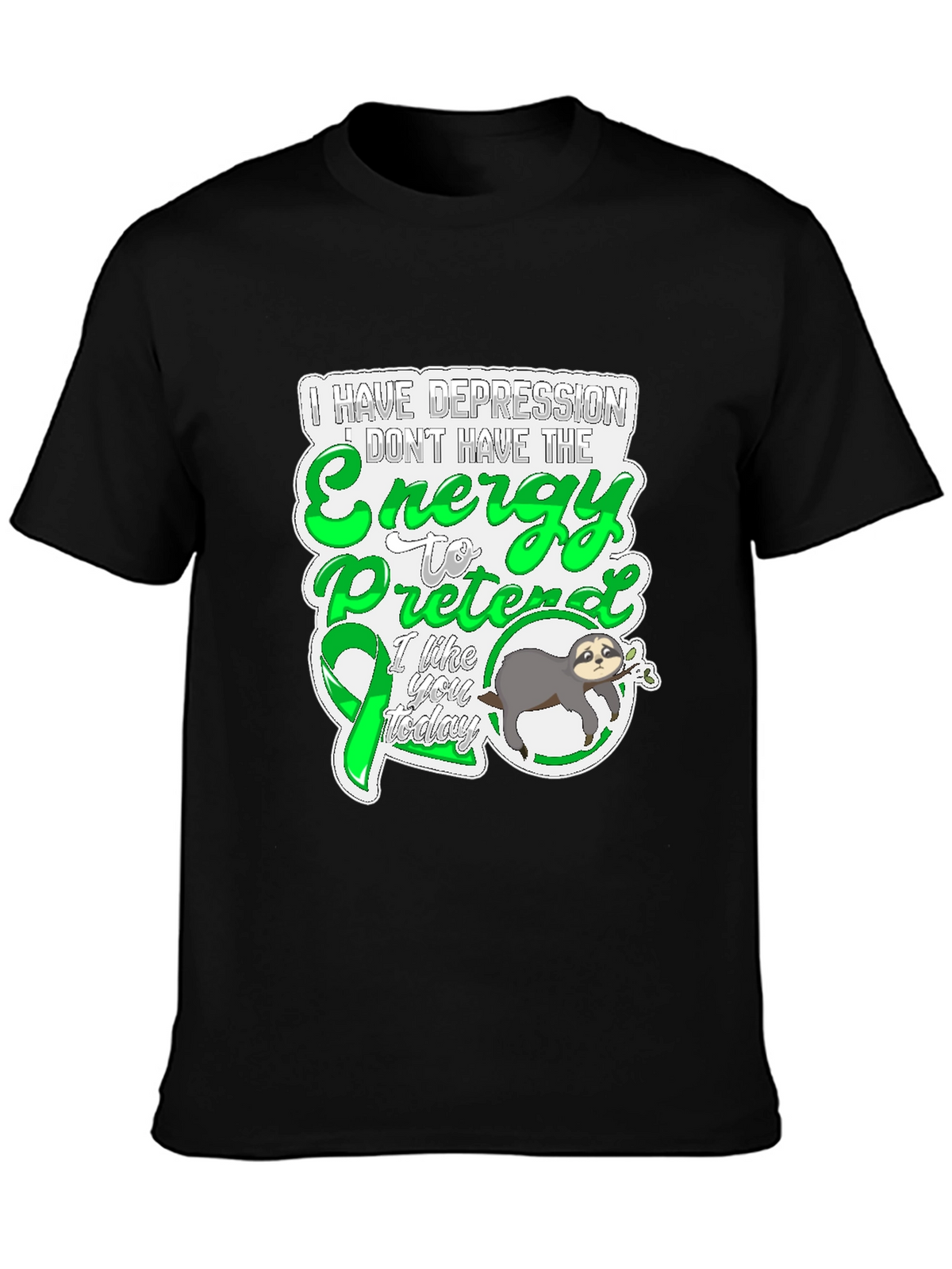 Depression Energy Sloth Graphic Tee