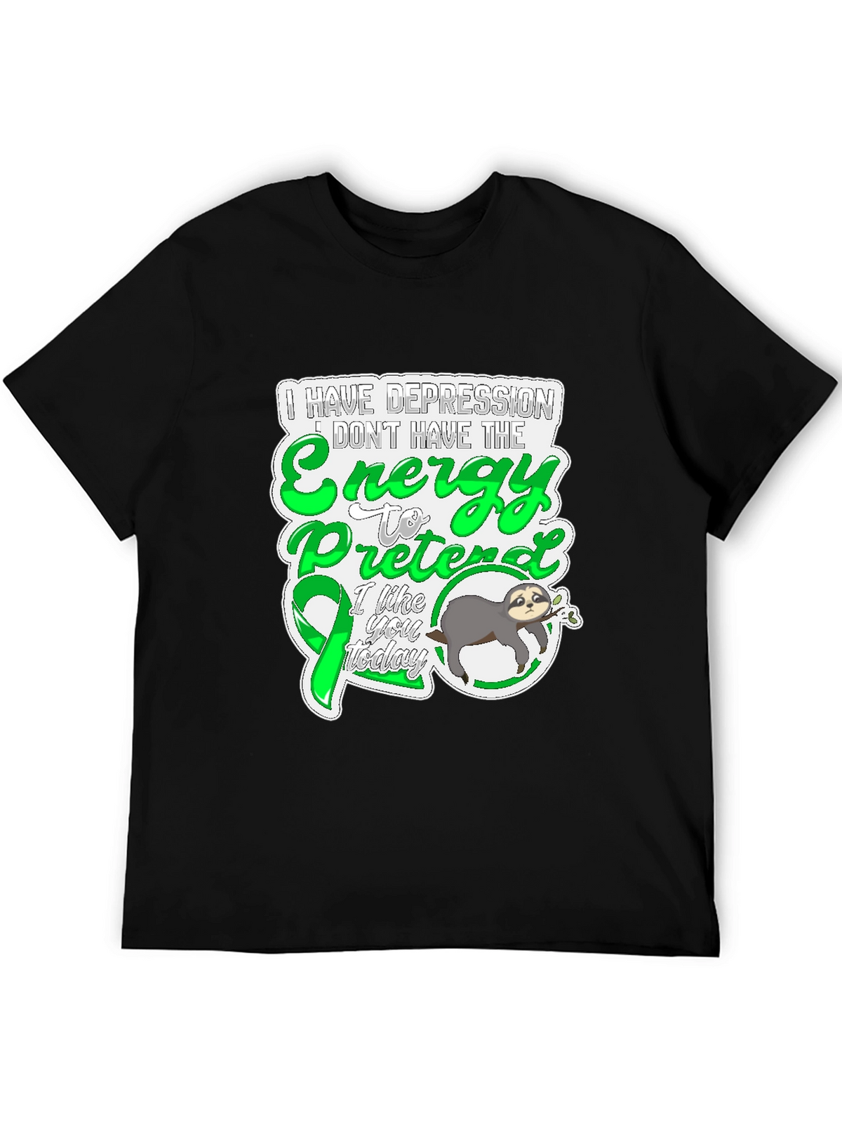 Depression Energy Sloth Graphic Tee