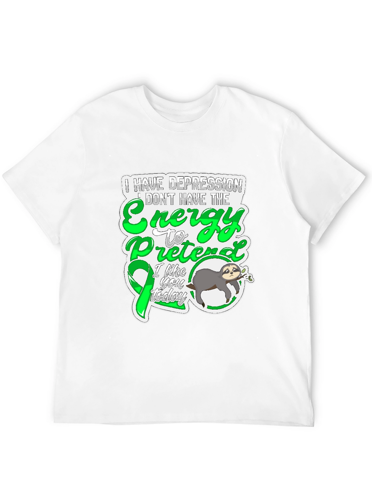Depression Energy Sloth Graphic Tee