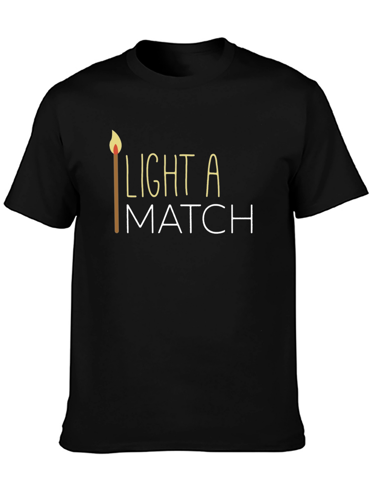 Light a Match Graphic Tee - Stylish Black T-Shirt