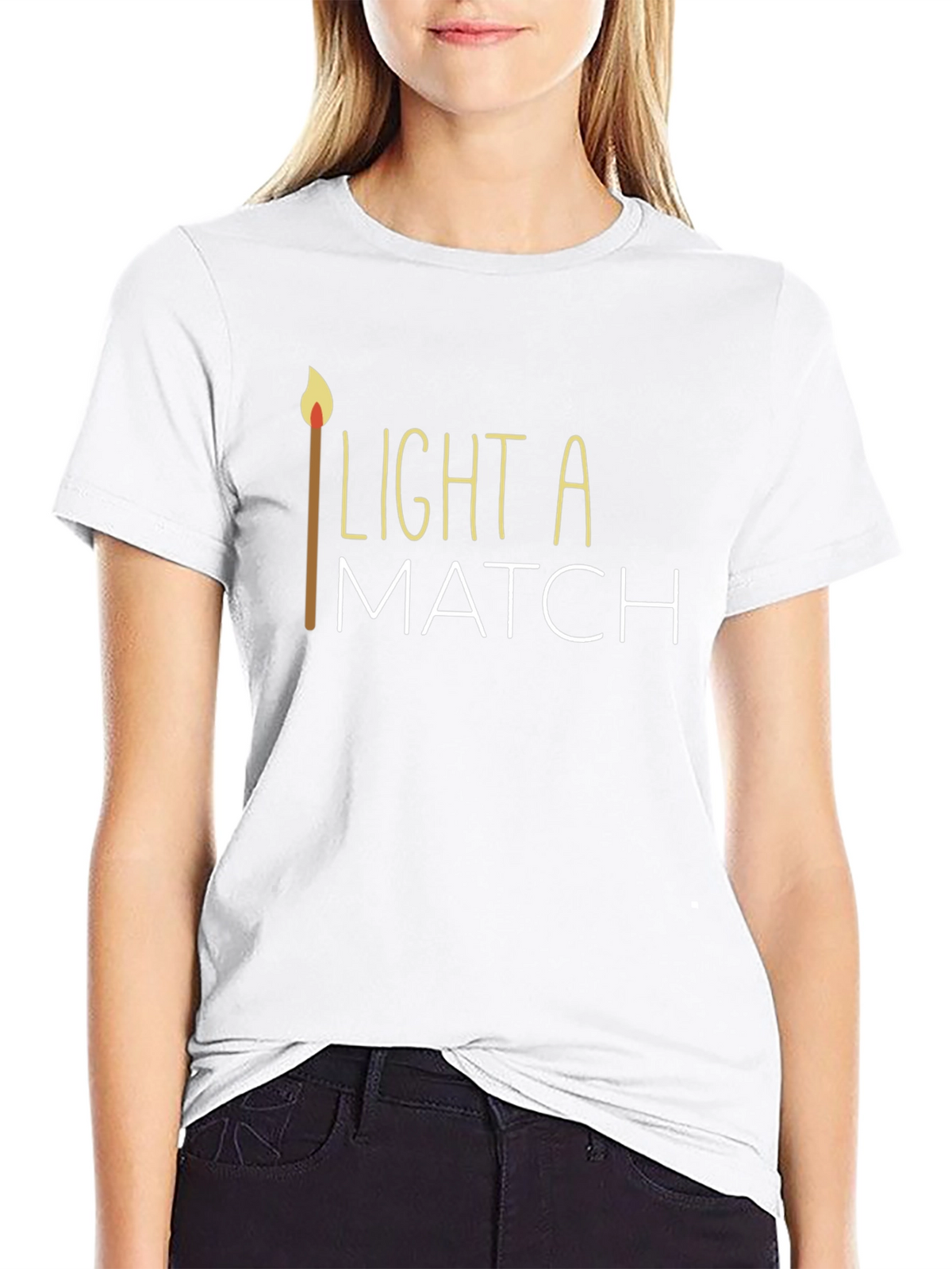 Light a Match Graphic Tee - Stylish Black T-Shirt