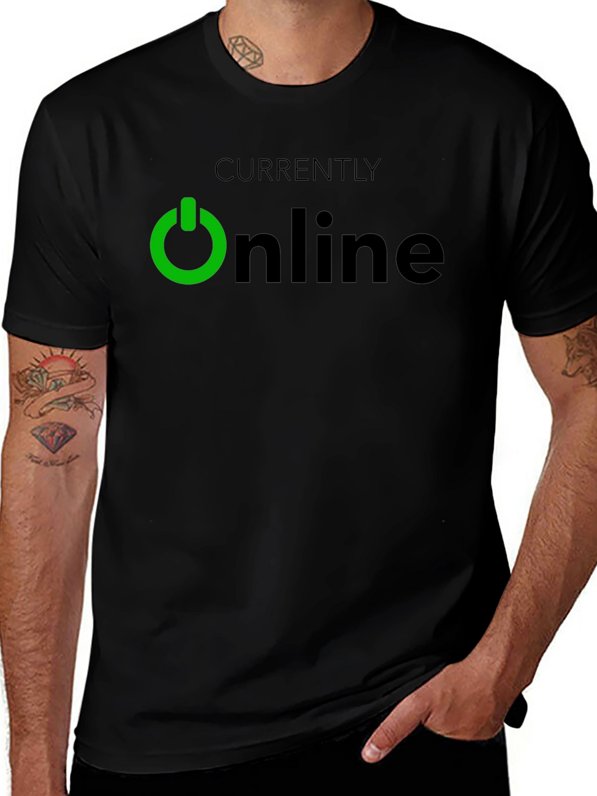 Currently Online Black T-Shirt