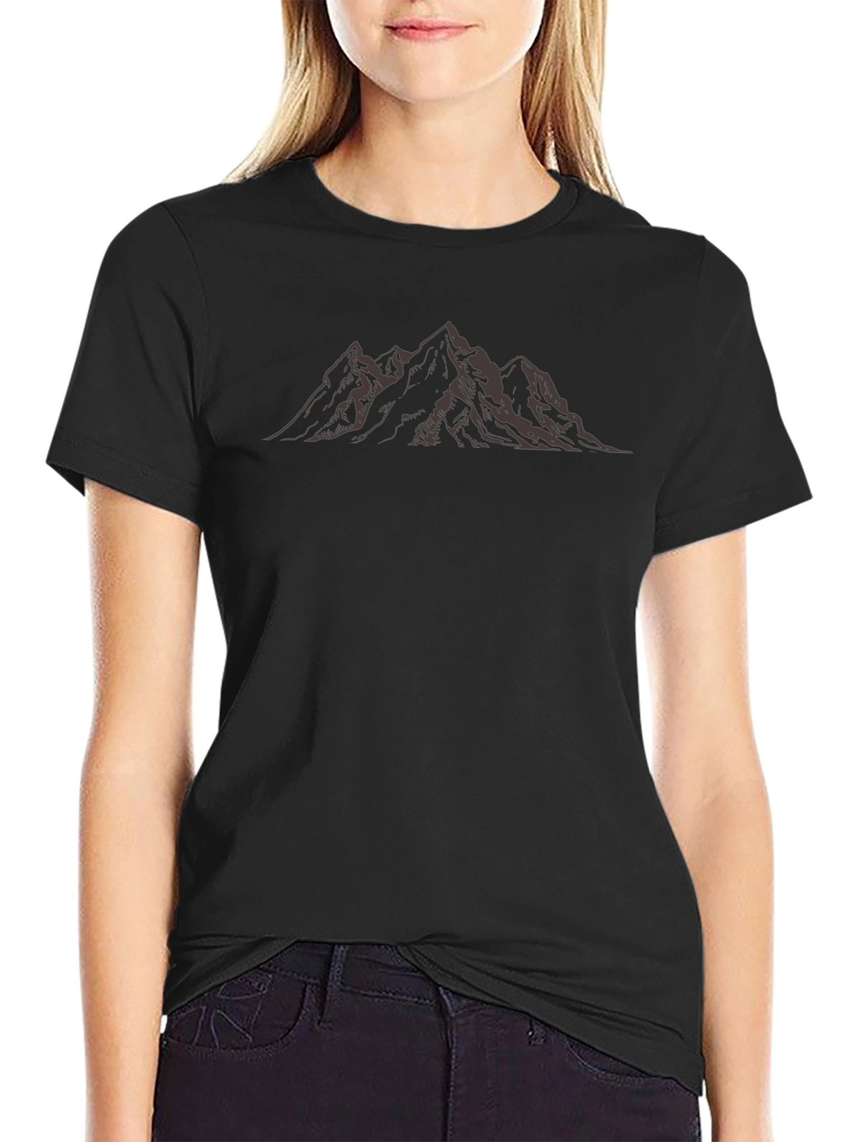 Mountain Peak Graphic Tee - Black